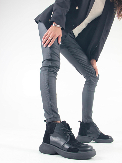 картинка Ботинки  ED'ART 305.927'bl. черный черная замша от интернет магазина