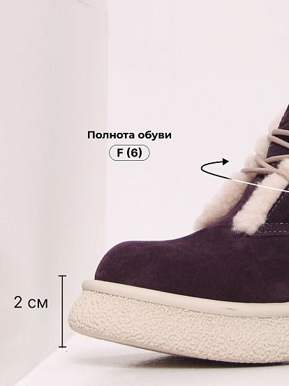 картинка Ботинки ED'ART 308.агата'w. сливовая замша з от интернет магазина