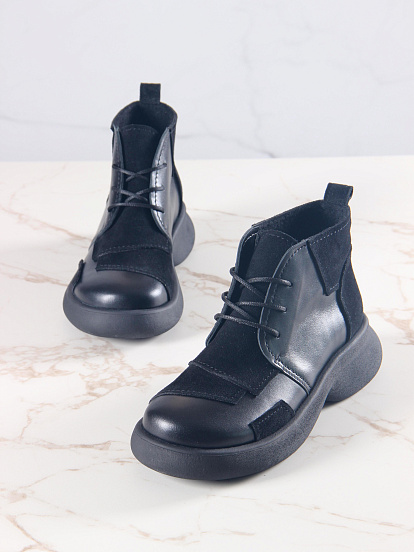 картинка Ботинки  ED'ART 305.927'bl. черный черная замша от интернет магазина