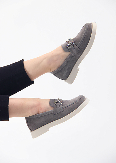 картинка Лоферы туфли ED'ART 172.1841'be. серая замша от интернет магазина