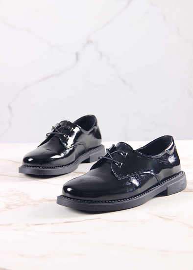 картинка Туфли полуботинки ED'ART 105.2693.bl. Черный наплак от интернет магазина