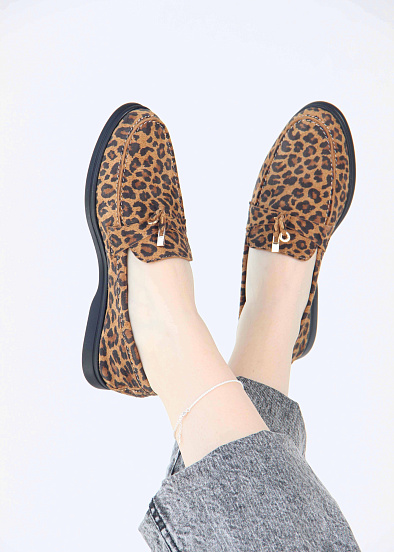 картинка Лоферы туфли ED'ART 170.2614'bl. коричневый леопард от интернет магазина