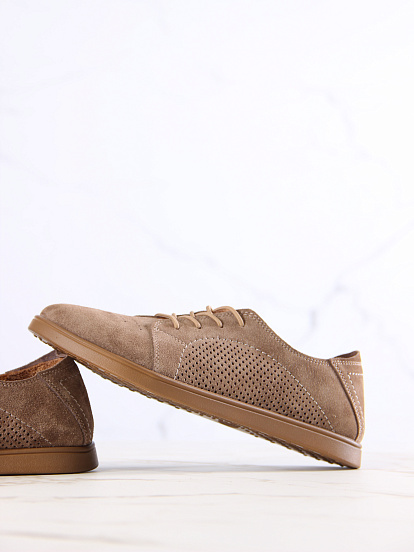 картинка Туфли босоногие  ED'ART 179.Р.асти'br.Серо-коричневая замша от интернет магазина