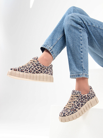 картинка Кеды ED'ART 128.91505'be. бежевый леопард от интернет магазина