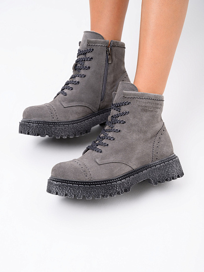 картинка Ботинки ED'ART 319.22511'gr.Серый замок замша от интернет магазина