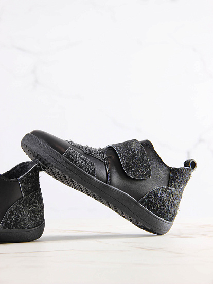 картинка Босоногие ботинки  ED'ART 206.NATA'bl.Черная кожа+черный джангл от интернет магазина