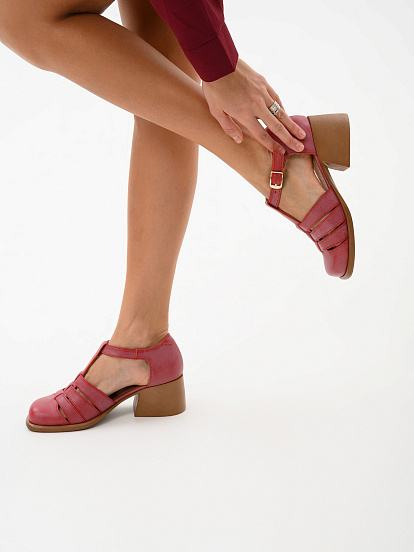 картинка Босоножки ED'ART 5036.23663'bе.Вакса красный+коричневый от интернет магазина