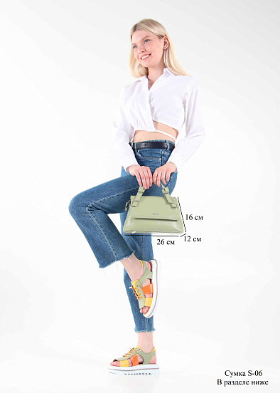 картинка Босоножки ED'ART 2029.2525'w. Авокадо желтый оранжевый от интернет магазина