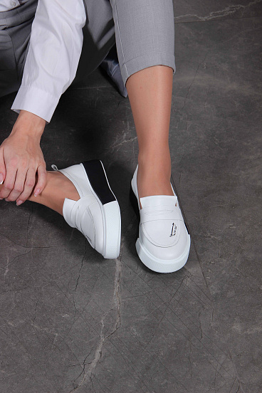 картинка Лоферы ED'ART 167.Mikki'bl.Белый-черный от интернет магазина