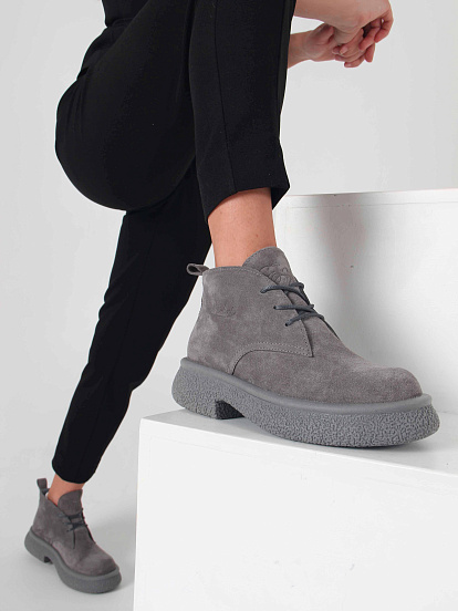 картинка Ботинки ED'ART 308.агата' gr. серый замок замша б от интернет магазина