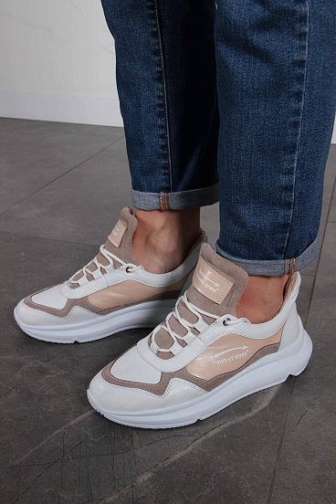 картинка Кроссовки ED'ART 150.236143w.белый-бежевый от интернет магазина