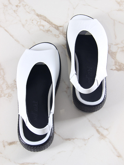 картинка Босоножки ED'ART 1019.2530'bl. белый+черный от интернет магазина