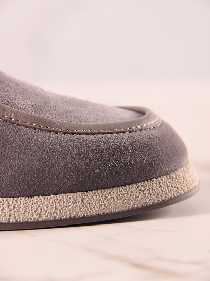 картинка Мокасины ED'ART 191.1607'be. серый замок замша от интернет магазина