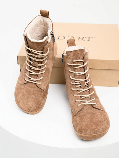 картинка Босоногие ботинки  ED'ART 351.NATA'br.Серо-коричневая замша от интернет магазина