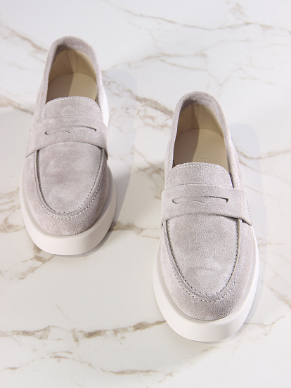 картинка Лоферы туфли ED'ART 176.1593'be. Каменный замша от интернет магазина