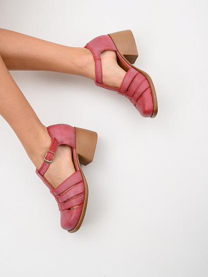 картинка Босоножки ED'ART 5036.23663'bе.Вакса красный+коричневый от интернет магазина