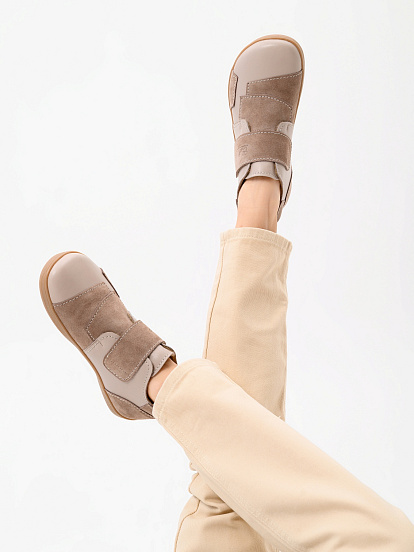 картинка Босоногие ботинки  ED'ART 206.NATA'br.Визон+капучино замша от интернет магазина