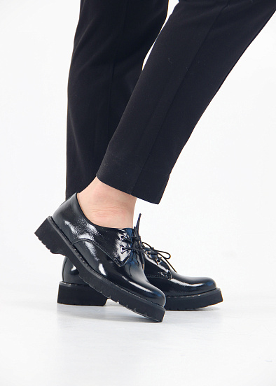 картинка Туфли полуботинки ED'ART 102.1018'bl. Черный наплак от интернет магазина