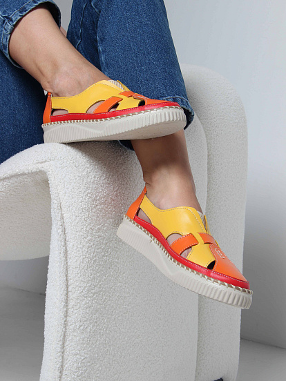 картинка Слипоны ED'ART 116.2500'be. Желтый оранжевый красный от интернет магазина