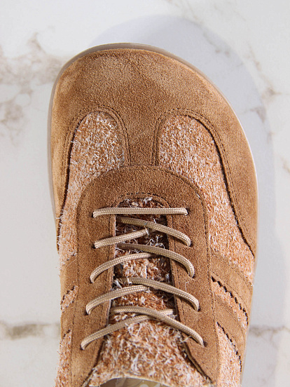 картинка Босоногие кеды ED'ART 184.nata'br.Джангл кемл+светло коричневая замша от интернет магазина