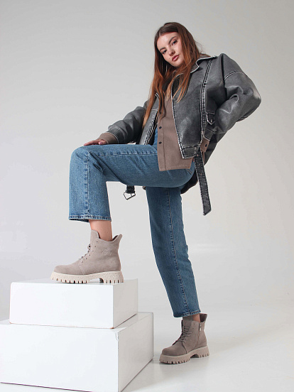 картинка Ботинки ED'ART 228.V.1541'be. Каменный замша от интернет магазина