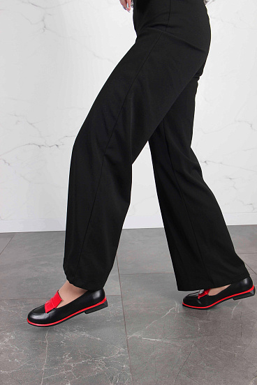 картинка Лоферы туфли ED'ART 118.Viсtoria'bl. Черный-красный от интернет магазина