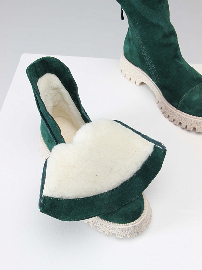 картинка Ботинки ED'ART 233.1541'be. Зеленый замша от интернет магазина