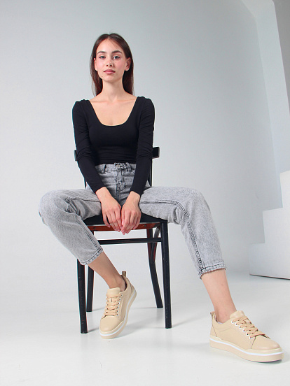 картинка Кеды ED'ART 158.paloma'be/w. Бежевый от интернет магазина