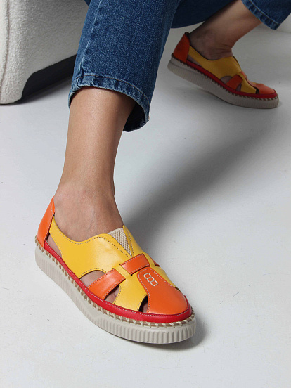картинка Слипоны ED'ART 116.2500'be. Желтый оранжевый красный от интернет магазина