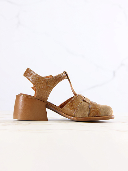 картинка Босоножки ED'ART 5038.23663'bе.Карамельный наплак+карамельная замша от интернет магазина