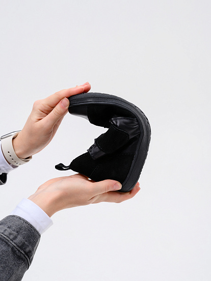 картинка Босоногие ботинки  ED'ART 206.NATA'bl.Черная кожа+черная замша от интернет магазина