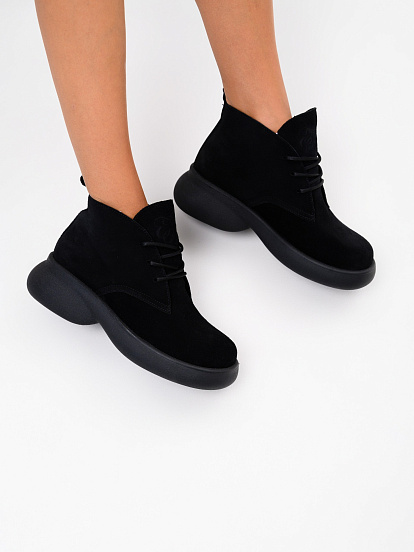 картинка Ботинки  ED'ART 308.927'bl.Черный замша от интернет магазина