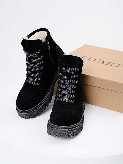 картинка Ботинки ED'ART 319.22511'gr. Черный замша от интернет магазина