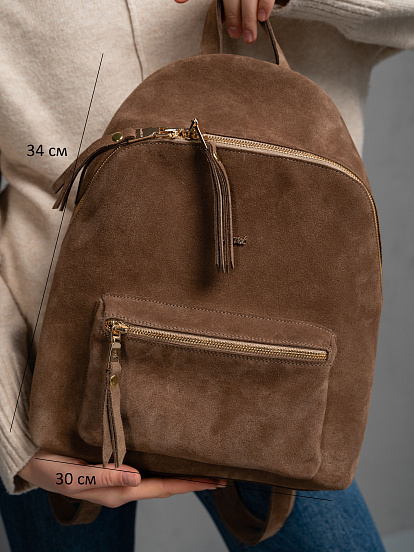 картинка Рюкзак ED'ART r01.серо-коричневая замша от интернет магазина