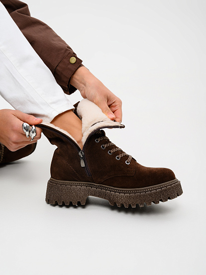 картинка Ботинки ED'ART 327.22511'br.Коричневый замша от интернет магазина