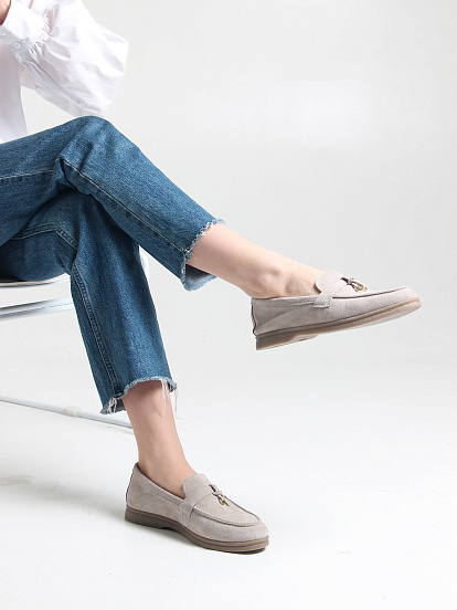 картинка Лоферы лоферы ED'ART 170.2614'be. Каменный замша от интернет магазина