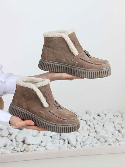 картинка Ботинки ED'ART 307.от11'br. коричневый капучино замша от интернет магазина