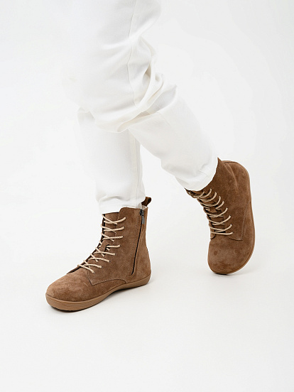 картинка Босоногие ботинки  ED'ART 351.NATA'br.Серо-коричневая замша от интернет магазина