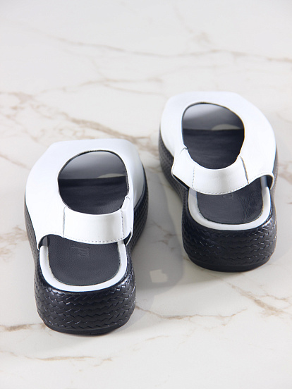 картинка Босоножки ED'ART 1019.2530'bl. белый+черный от интернет магазина