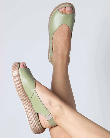 картинка Босоножки ED'ART 1042.2530'be. Авокадо от интернет магазина