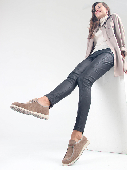 картинка Мокасины ED'ART 191.1607'be. коричневый капучино замша от интернет магазина