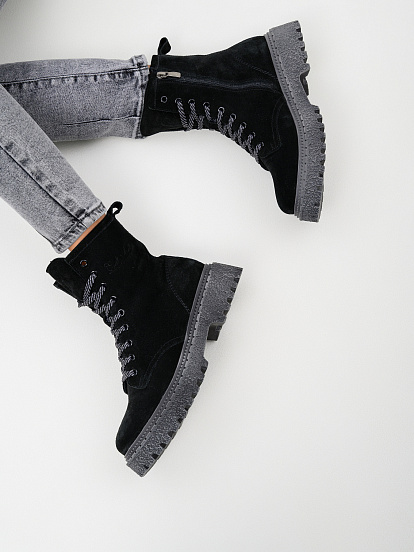 картинка Ботинки ED'ART 327.22511'gr. Черные замша от интернет магазина