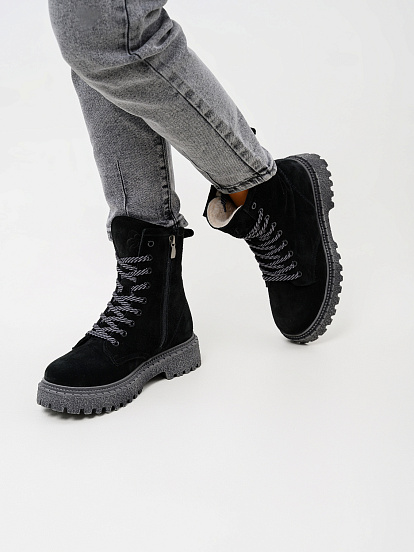 картинка Ботинки ED'ART 327.22511'gr. Черные замша от интернет магазина