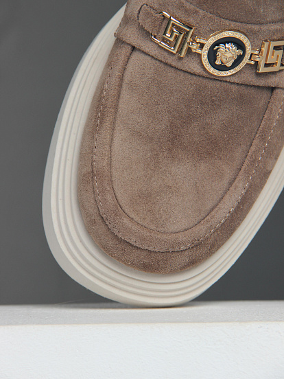 картинка Лоферы туфли ED'ART 173.1453'be. коричневый капучино замша от интернет магазина