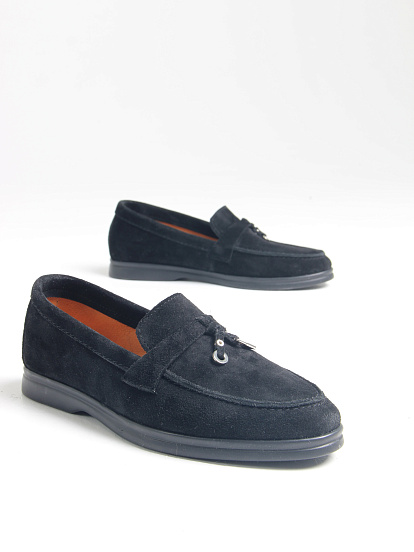 картинка Лоферы ED'ART 170.2614'bl. Черный замш от интернет магазина