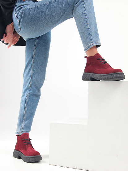 картинка Ботинки ED'ART 308.агата'bl. бордo замша от интернет магазина