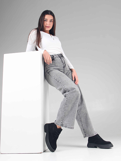 картинка Ботинки ED'ART 308.агата'bl. чёрный замша от интернет магазина