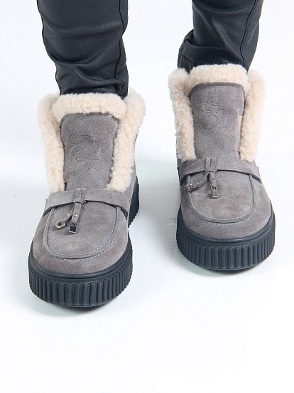 картинка Ботинки ED'ART 307.от11'bl. серый замок  замша от интернет магазина