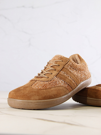 картинка Босоногие кеды ED'ART 184.nata'br.Джангл кемл+светло коричневая замша от интернет магазина