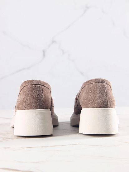 картинка Лоферы туфли ED'ART 173.1453'be. коричневый капучино замша от интернет магазина